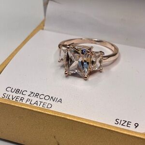 Charter Club Silver Plated Ring with Cubic Zirconia